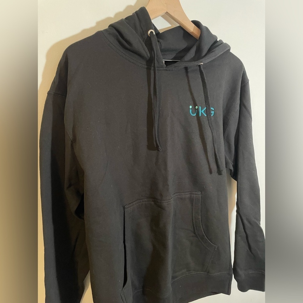 Black Hooded Sweatshirt “UKG” New Without Tags Size Medium Unisex - Picture 2 of 8